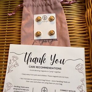 Gold Handbag Heels , magnetic purse feet, new